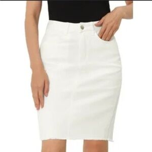 7 For All Mankind White Pencil Skirt